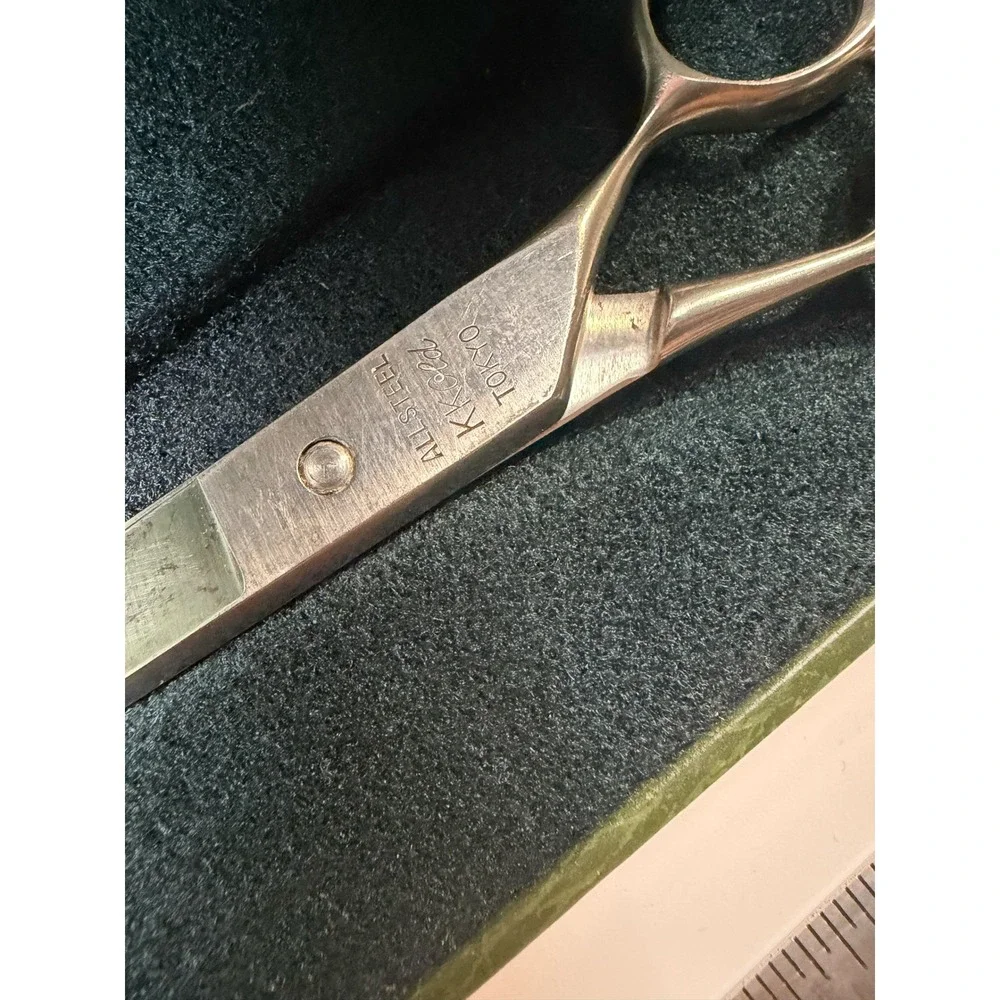 Matsuzaki Tokyo K Gold All Steel Barber Shears Hair Cutting Scissors 7 Inch Case